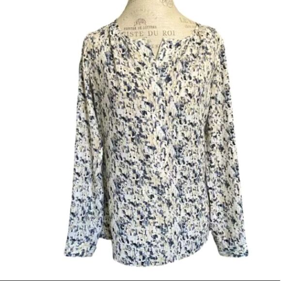 CAbi Shattered Button Blouse Style 3094 Gray Black Tan XSWomens Flowy - Picture 1 of 8